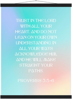 Proverbs 3:5-6 Bible Verse - Hanger Art Print - Christian Wall Decor