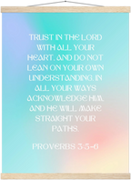 Proverbs 3:5-6 Bible Verse - Hanger Art Print - Christian Wall Decor