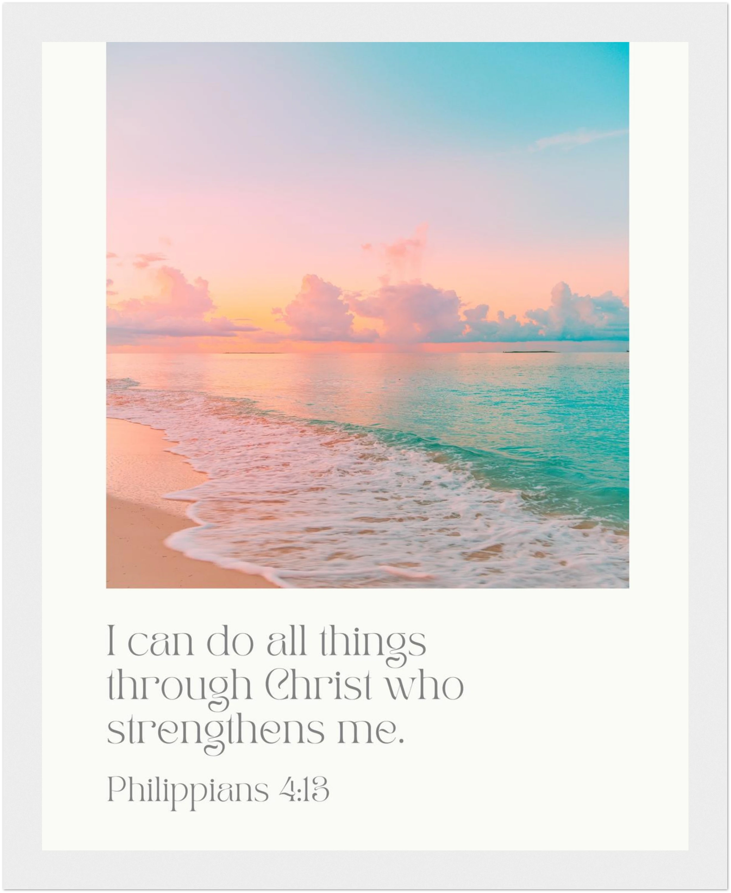 Philippians 4:13 Bible Verse - Wooden Framed Art Print - Christian Wall Decor