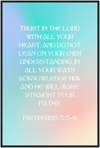 Proverbs 3:5-6 Bible Verse - Wooden Framed Art Print - Christian Wall Decor