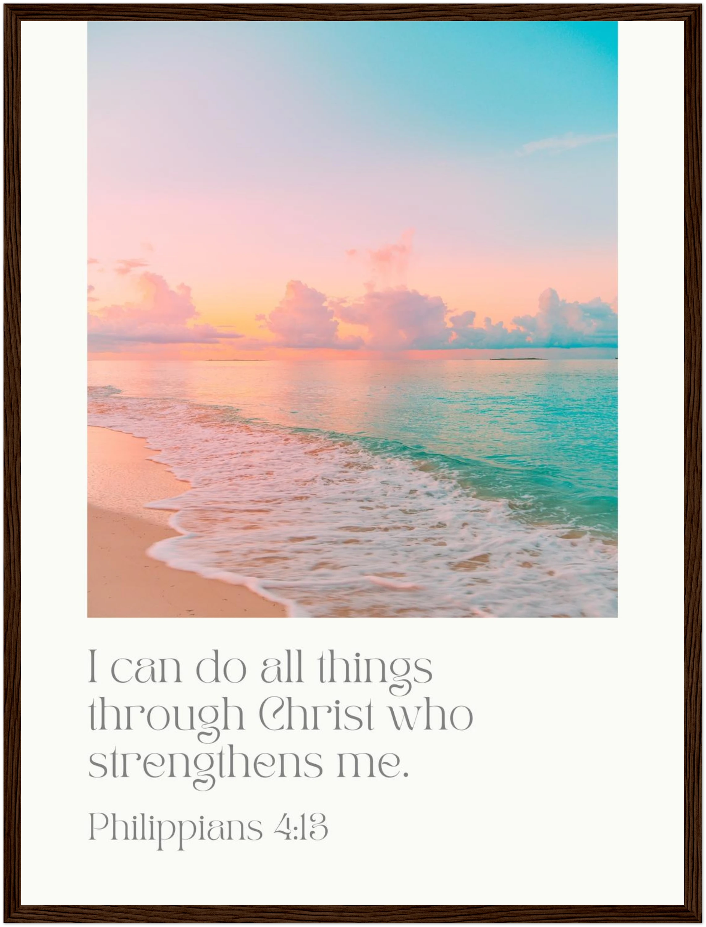 Philippians 4:13 Bible Verse - Wooden Framed Art Print - Christian Wall Decor