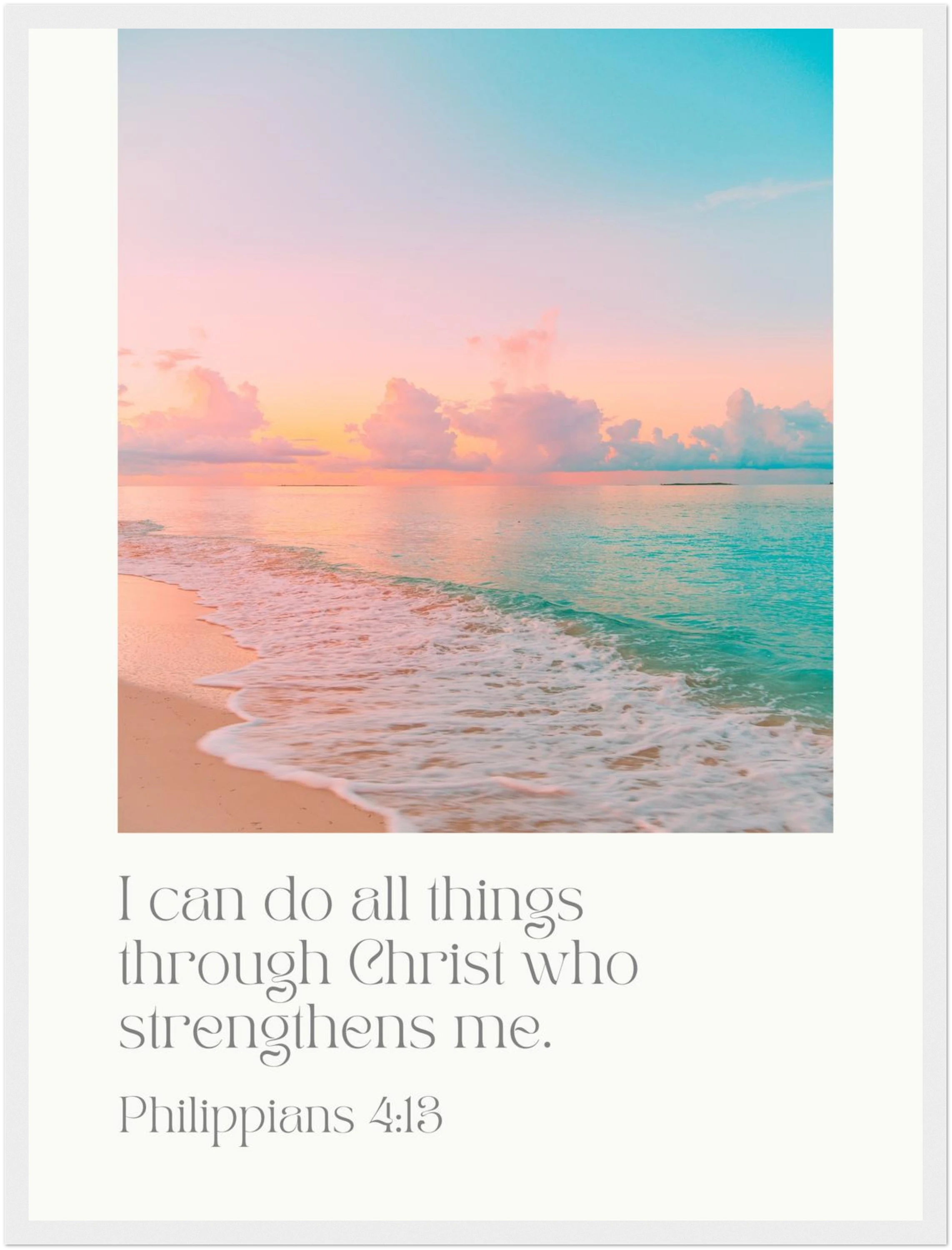 Philippians 4:13 Bible Verse - Wooden Framed Art Print - Christian Wall Decor