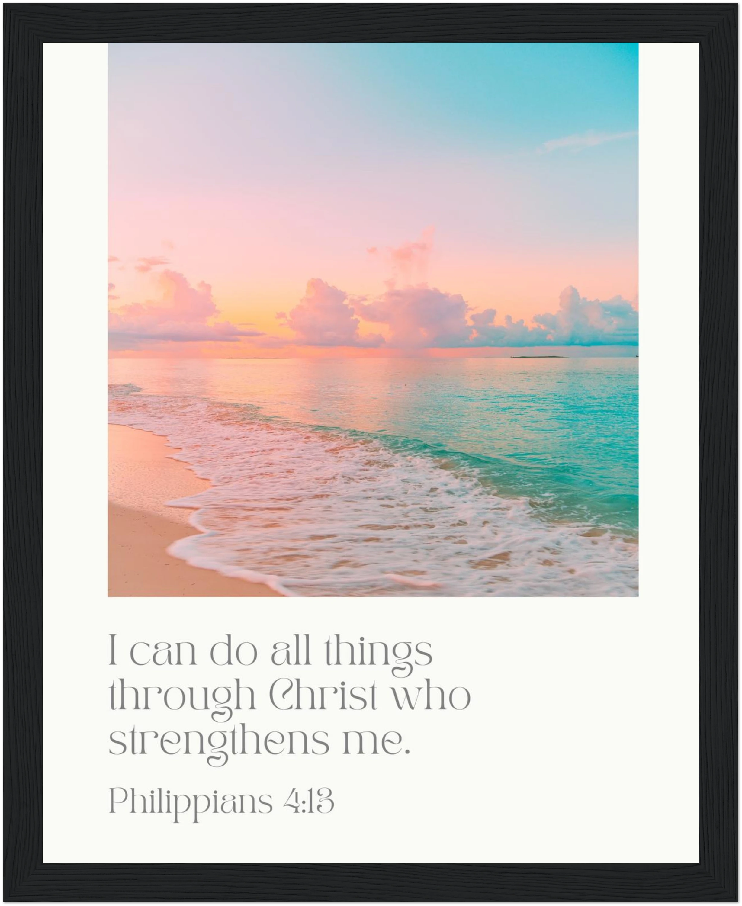 Philippians 4:13 Bible Verse - Wooden Framed Art Print - Christian Wall Decor
