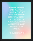 Proverbs 3:5-6 Bible Verse - Wooden Framed Art Print - Christian Wall Decor