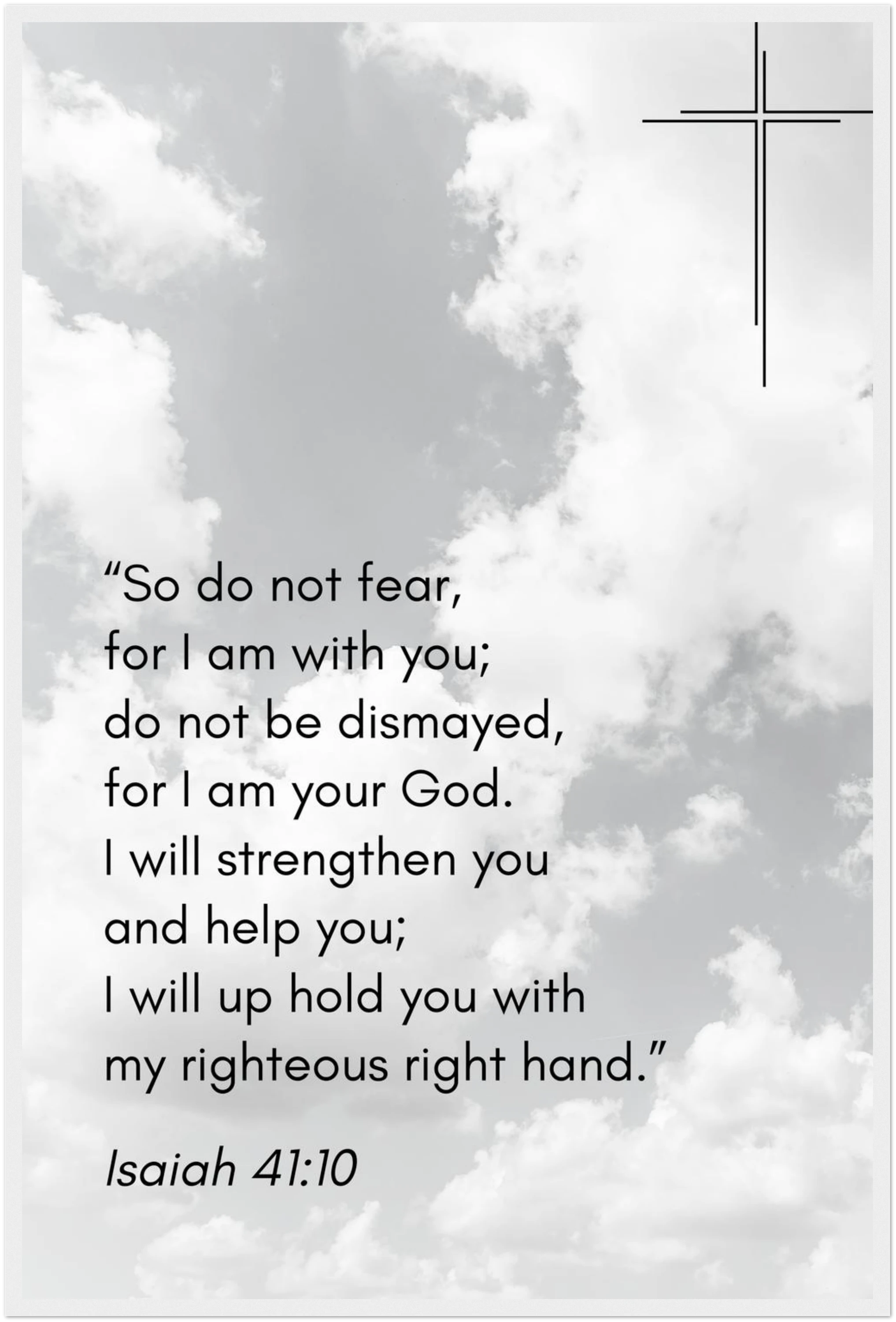 Isaiah 41:10 Bible Verse - Wooden Framed Print - Christian Wall Decor