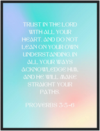 Proverbs 3:5-6 Bible Verse - Wooden Framed Art Print - Christian Wall Decor