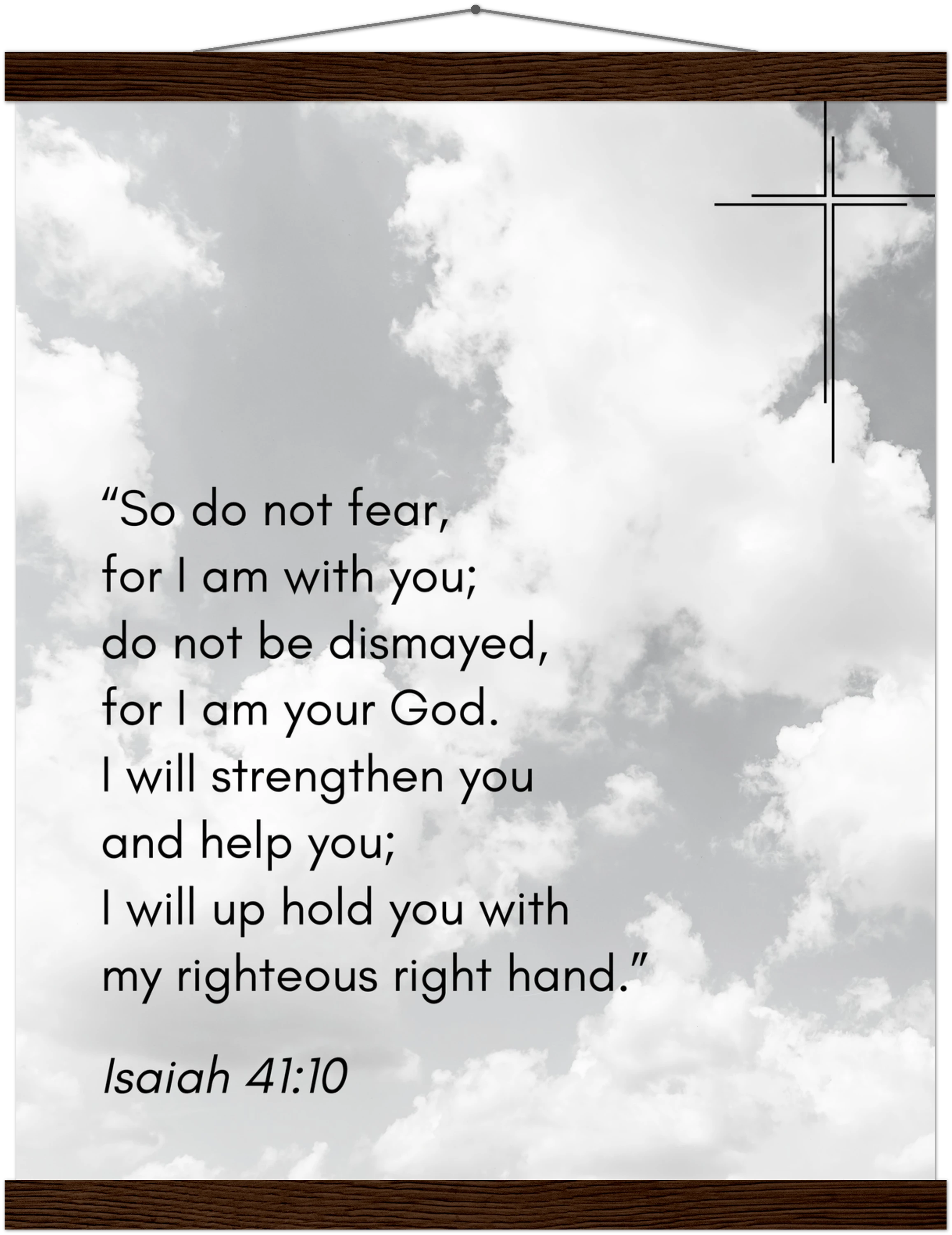 Isaiah 41:10 Bible Verse - Hanger Art Print - Christian Wall Decor