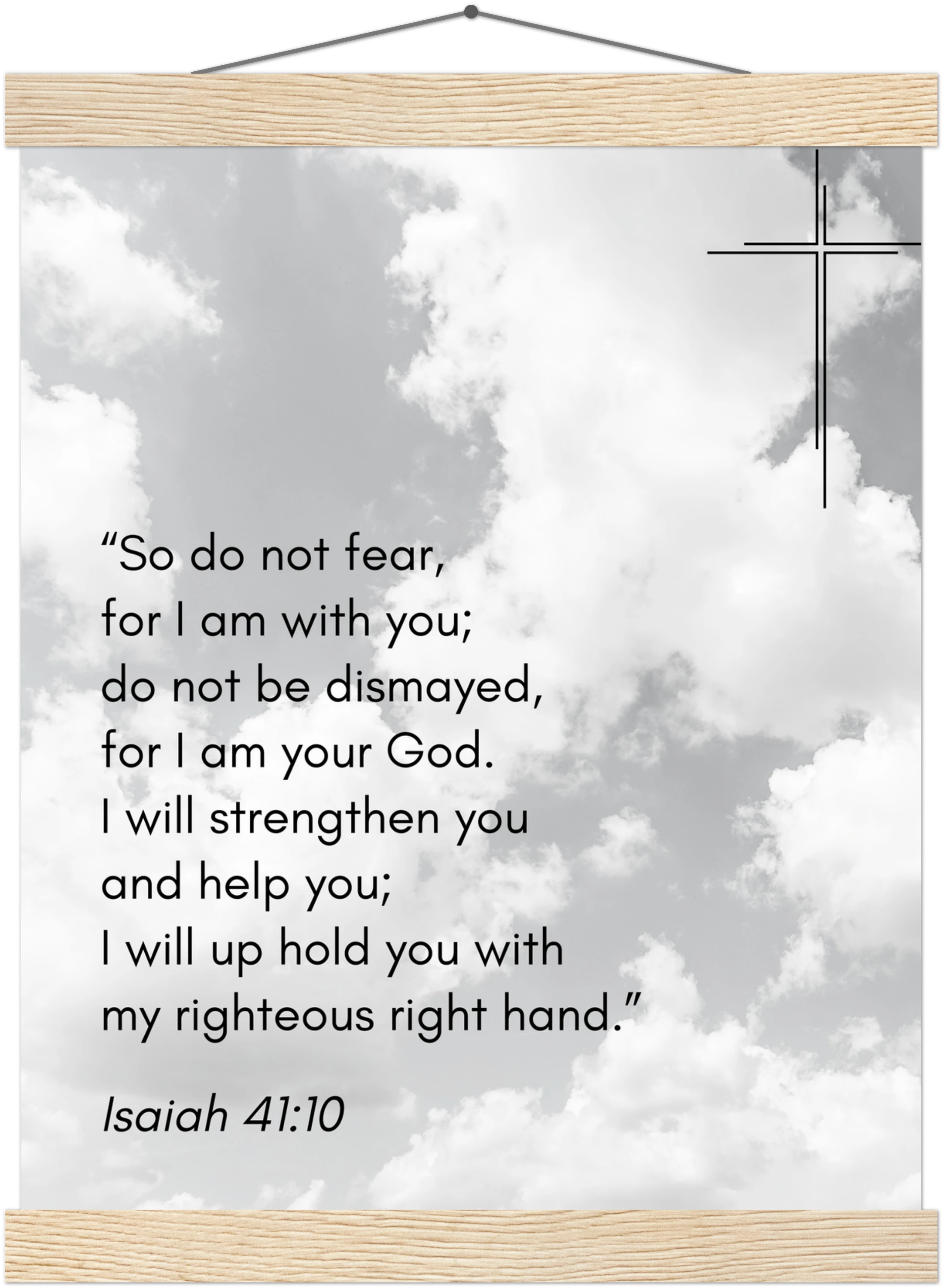 Isaiah 41:10 Bible Verse - Hanger Art Print - Christian Wall Decor