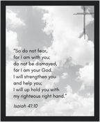 Isaiah 41:10 Bible Verse - Wooden Framed Print - Christian Wall Decor