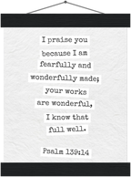 Psalm 139:14 Bible Verse - Hanger Art Print - Christian Wall Decor