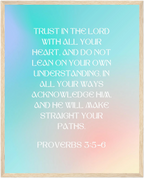 Proverbs 3:5-6 Bible Verse - Wooden Framed Art Print - Christian Wall Decor