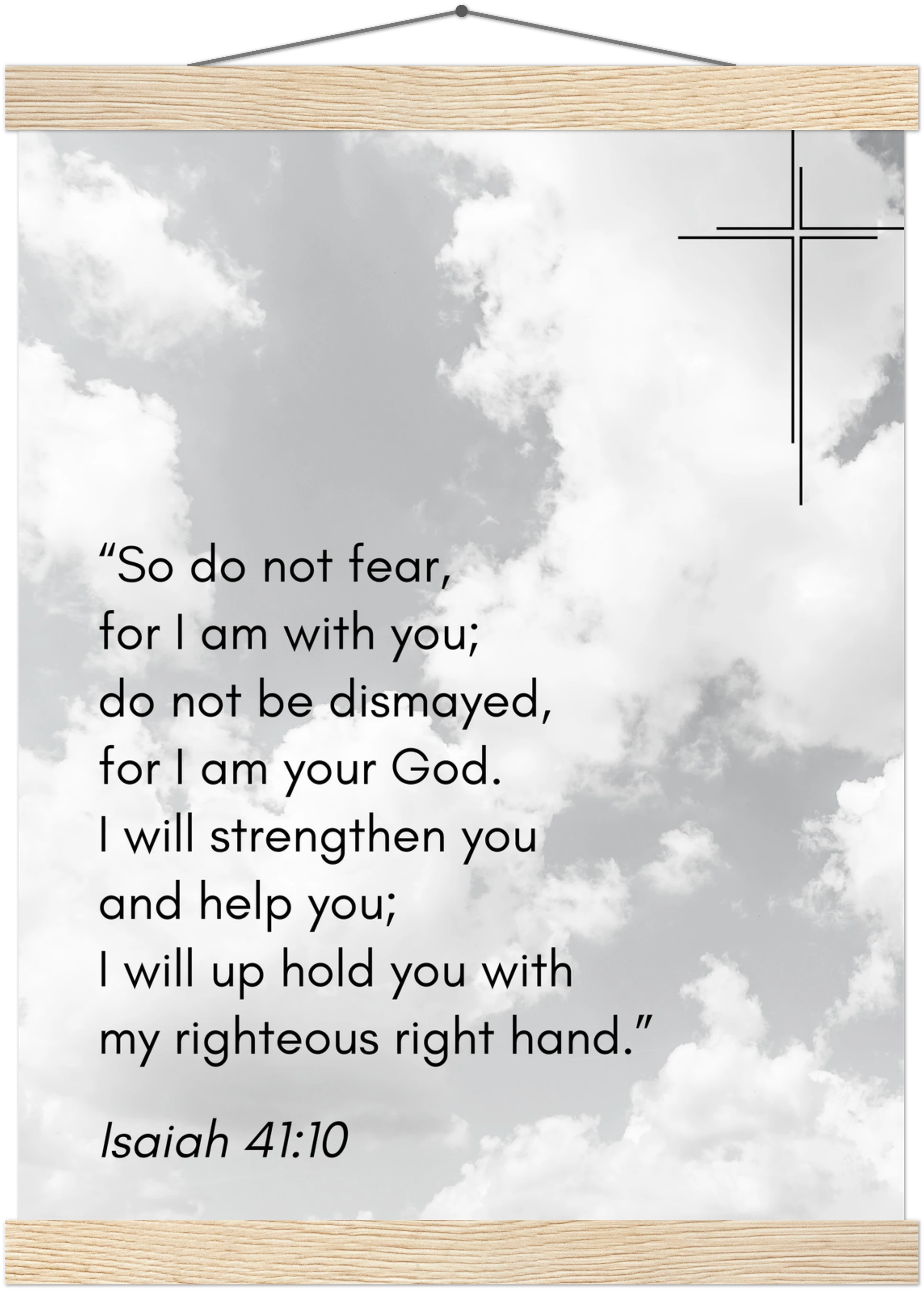 Isaiah 41:10 Bible Verse - Hanger Art Print - Christian Wall Decor