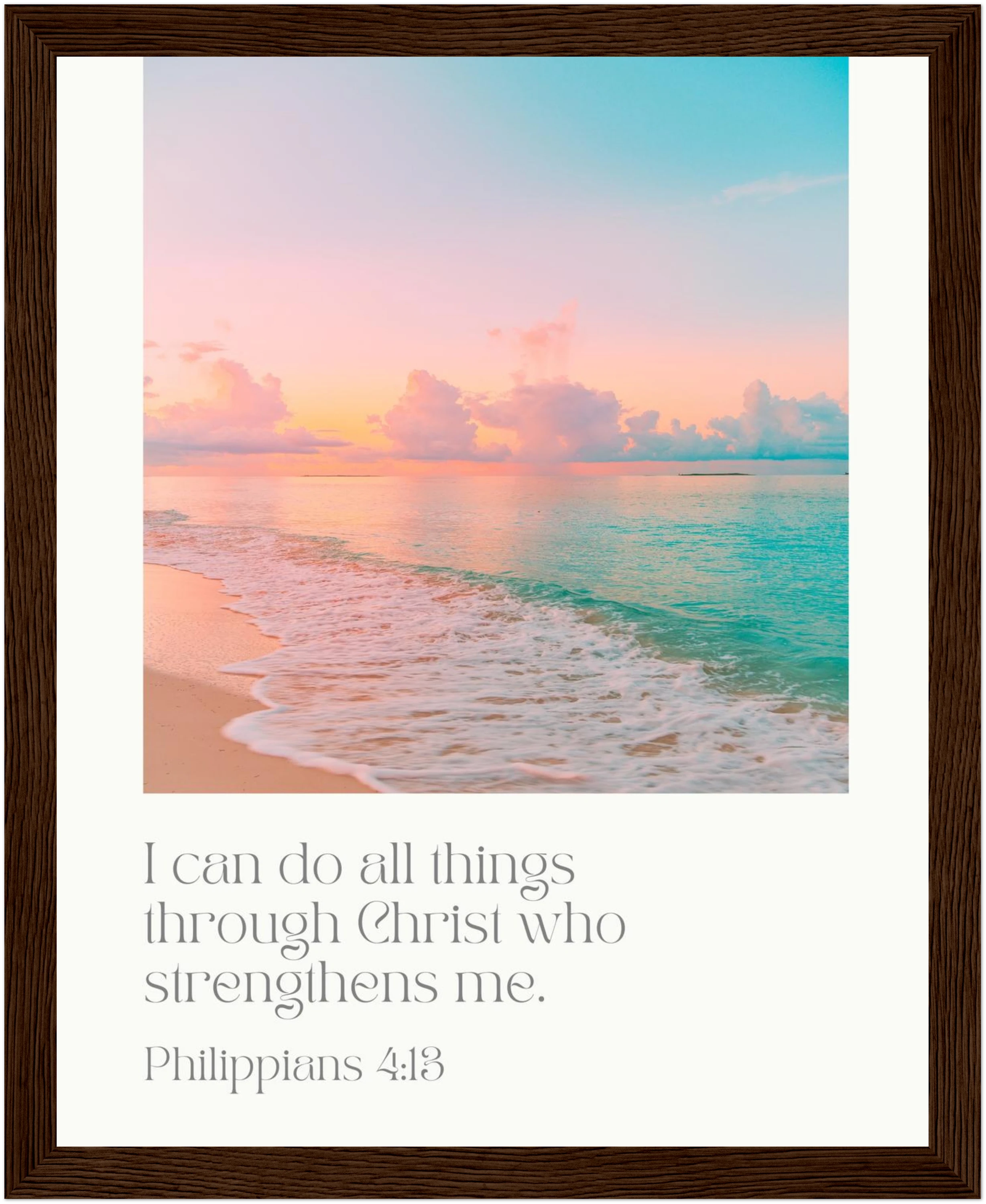 Philippians 4:13 Bible Verse - Wooden Framed Art Print - Christian Wall Decor
