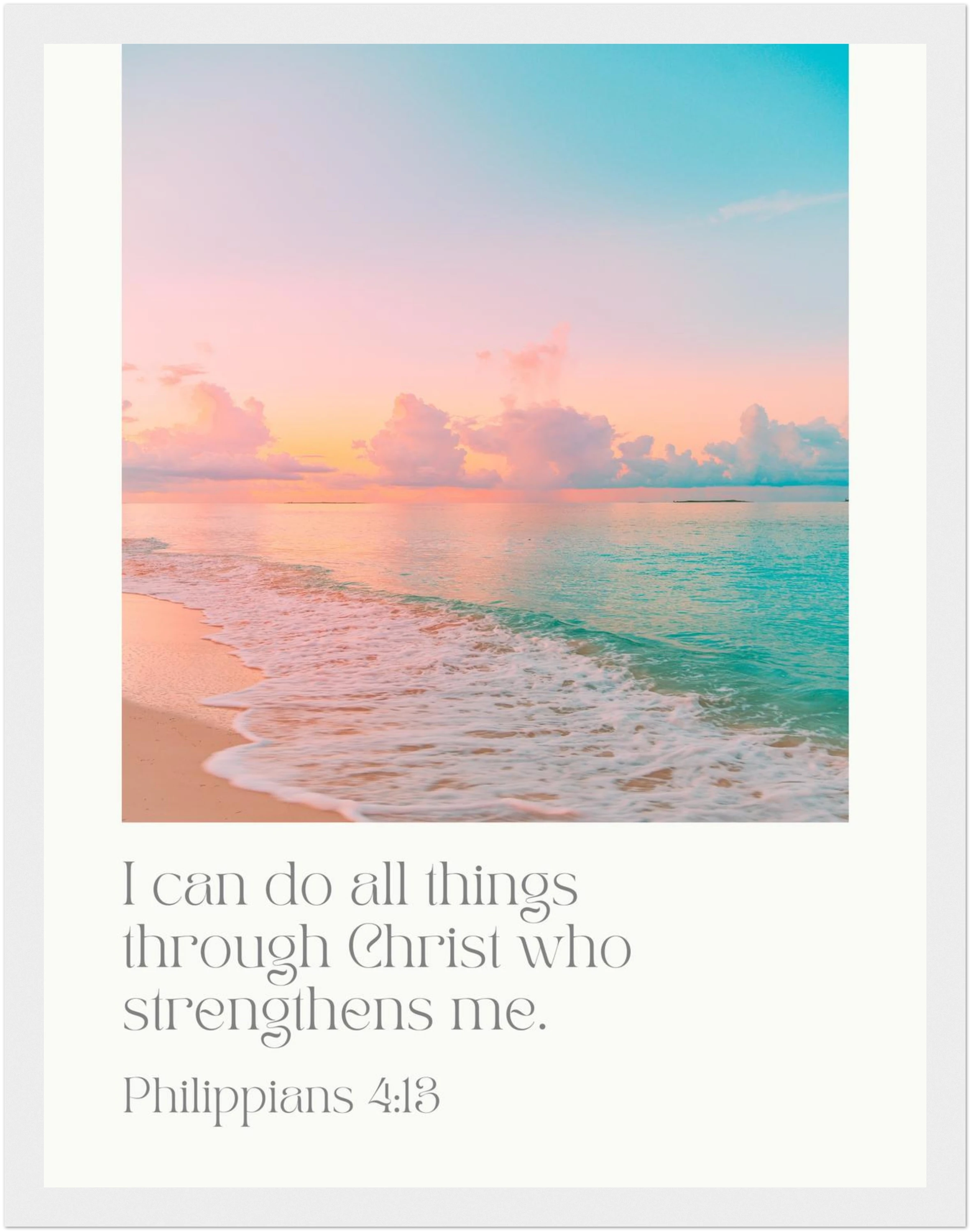 Philippians 4:13 Bible Verse - Wooden Framed Art Print - Christian Wall Decor