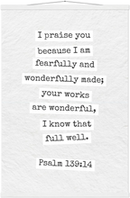 Psalm 139:14 Bible Verse - Hanger Art Print - Christian Wall Decor