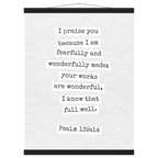 Psalm 139:14 Bible Verse - Hanger Art Print - Christian Wall Decor