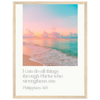 Philippians 4:13 Bible Verse - Wooden Framed Art Print - Christian Wall Decor