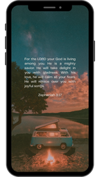 Zephaniah 3:17 - Phone Wallpaper