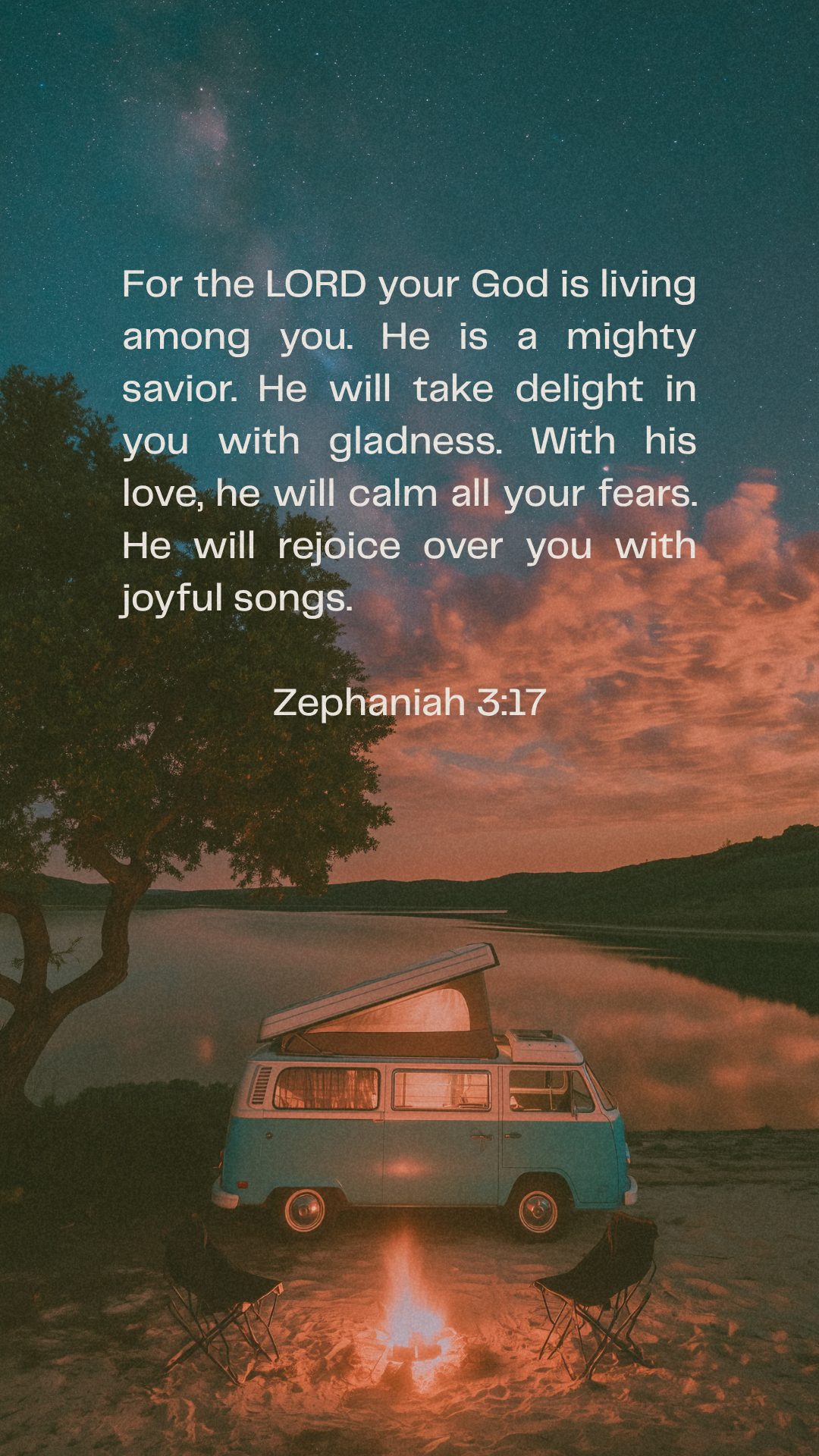 Zephaniah 3:17 - Phone Wallpaper