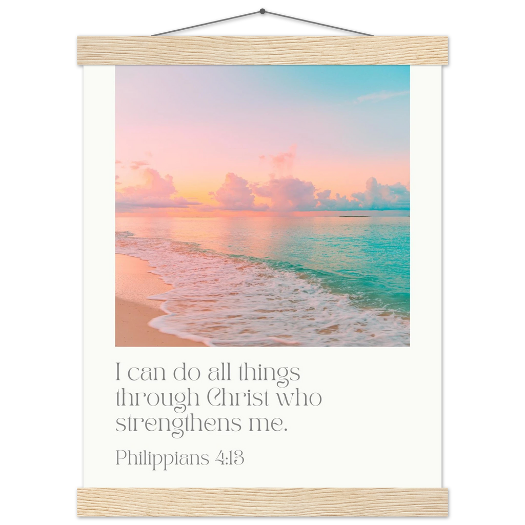Philippians 4:13 Bible Verse - Hanger Art Print - Christian Wall Decor