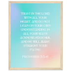 Proverbs 3:5-6 Bible Verse - Wooden Framed Art Print - Christian Wall Decor