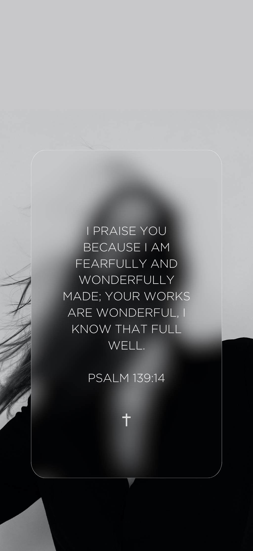 Psalm 139:14 - Grey - Phone Wallpaper