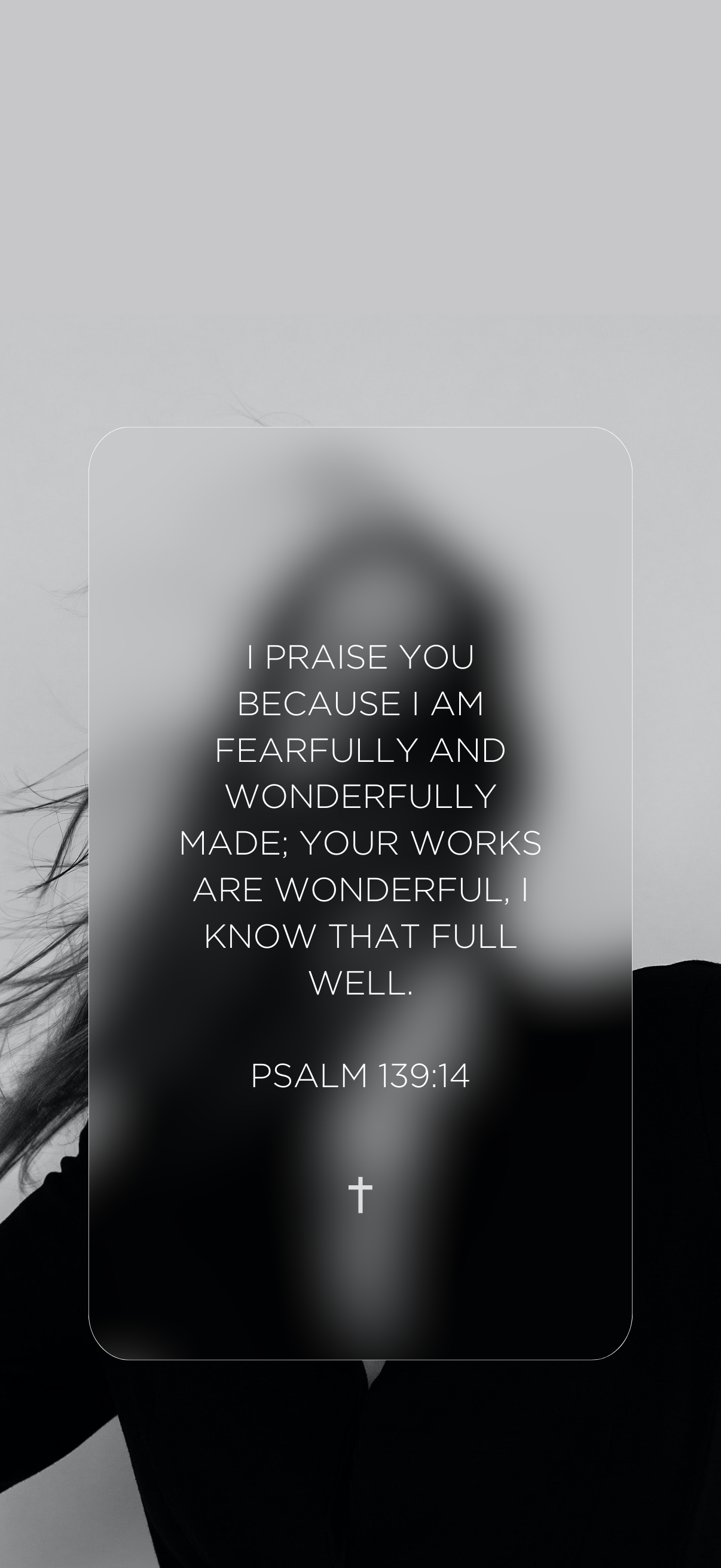 Psalm 139:14 - Grey - Phone Wallpaper