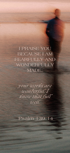 Psalm 139:14 - Peach - Phone Wallpaper