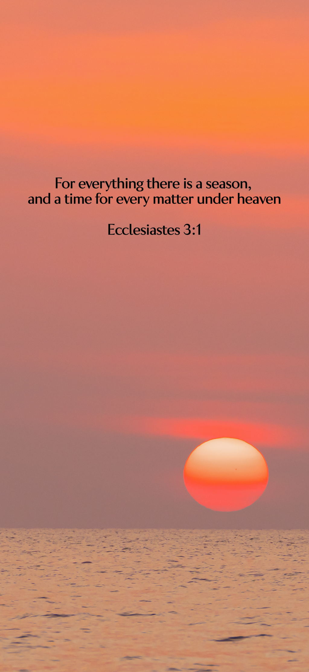 Ecclesiastes 3:1 - Sunset - Phone Wallpaper