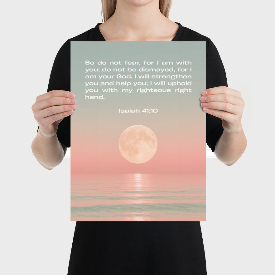 Isaiah 41:10 - Ocean - Bible Verse Art Print - Christian Wall Decor