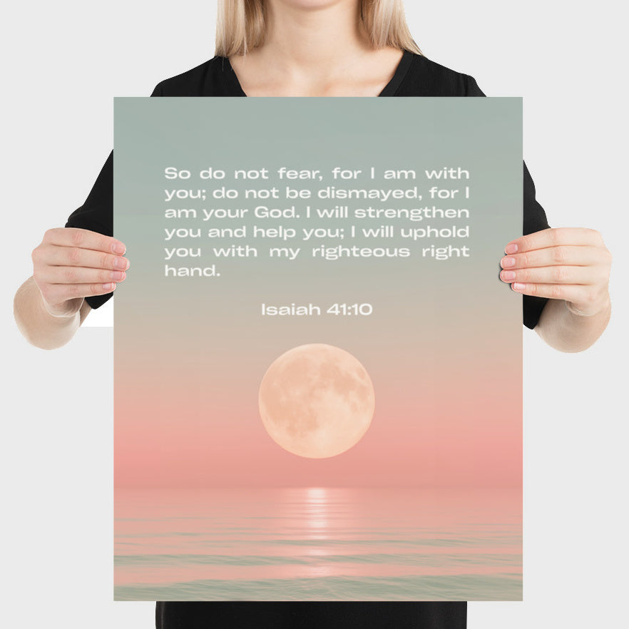 Isaiah 41:10 - Ocean - Bible Verse Art Print - Christian Wall Decor