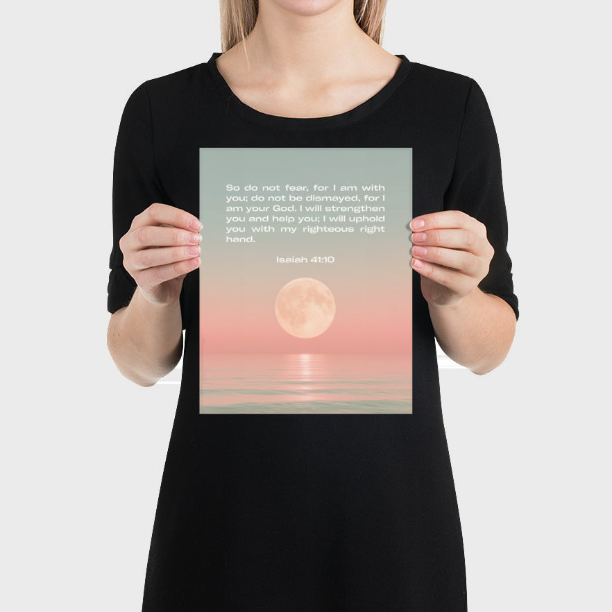 Isaiah 41:10 - Ocean - Bible Verse Art Print - Christian Wall Decor