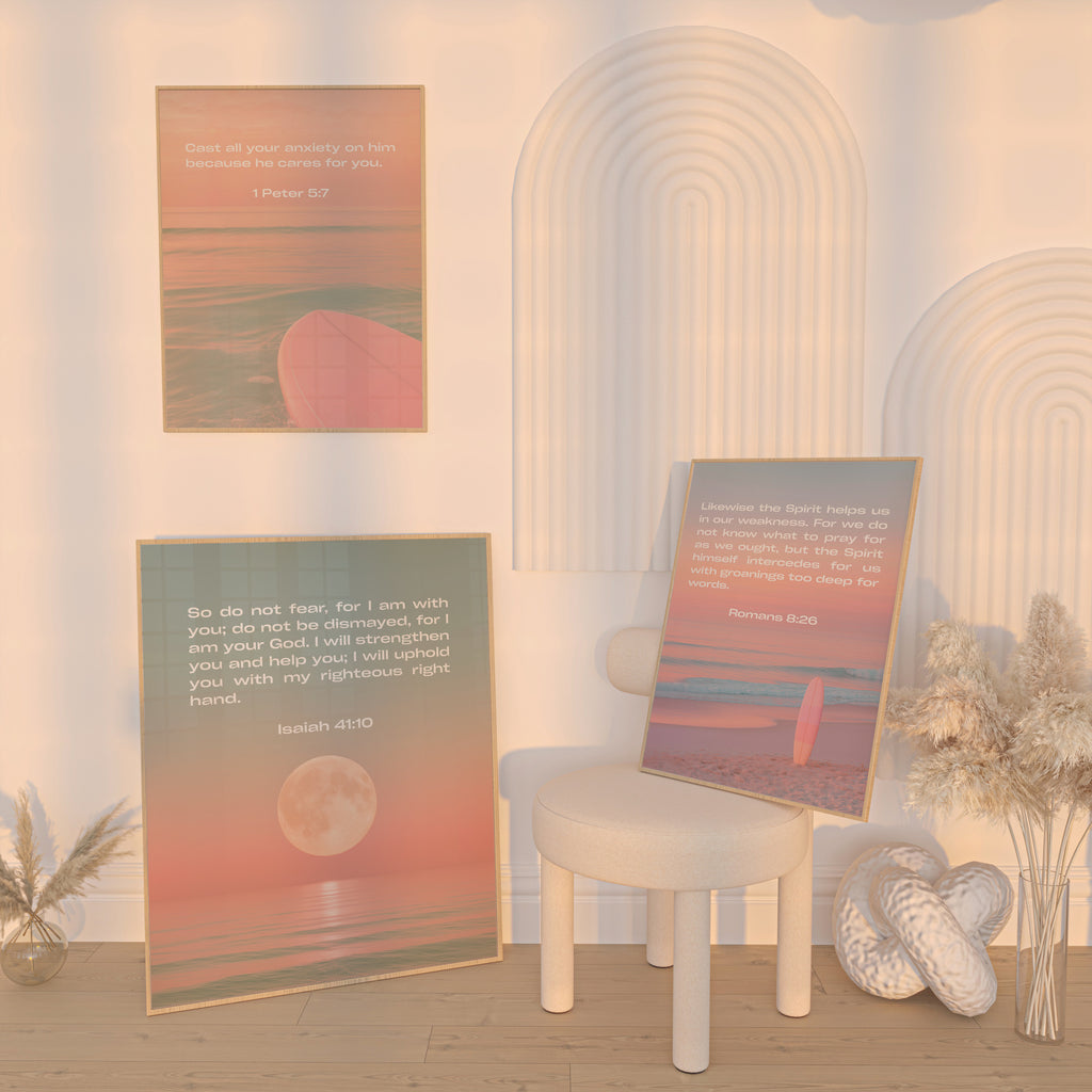 Romans 8:26 Bible Verse Art Print - Christian Wall Decor